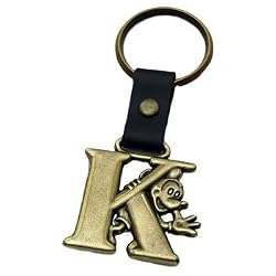 Mickey Mouse Letter K Brass Key Chain