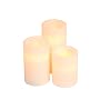 Everlasting Glow Flameless Wax Candle with Timer, Bisque Color with Vanilla Scent, Set of 3 Pillar Candles in Assorted Sizes