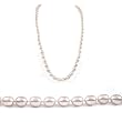 Single Strand 22 Inch 7-8mm white Oval Shape Freshwater Cultured Pearl Necklace