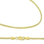14k New Solid Yellow Gold Box Chain Necklace .8mm 20" - 2.7 grams - with Secure Lobster Lock Clasp