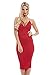 AX Paris Women's Deep V Front Elasticated Straps Midi Dress