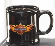 Harley Davidson Flaming Bar Shield Mug Shot Glass - Black