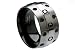 Two Tone Titanium Men's Ring w/ Black Circle Pattern