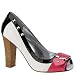 Naughty Monkey Women\'s Colorful Talk Pump,White/Black,8.5 M
