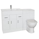 Turin 750mm Bathroom Vanity Unit and WC Cabinet with BTW Pan