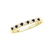 14K Yellow Gold 0.13 ct. Diamond with Alternating 1/5 ct. Garnet Ring