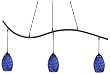 Z-Lite 131-3SB-BLUE 48-Inch 3-Light Billiard / Island Fixture with Glass Shades