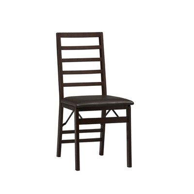 Triena Ladder Back Folding Chair in Rich Espresso [Set of 2]