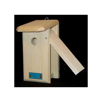 Bird Habitats Titmouse Warbler & Tree Swallow House – Handcrafted 1" Eastern White Pine Nest Box, Made in Maine – Durable Outdoor Birdhouse with Ventilation, Drainage & Easy Clean Front Panel