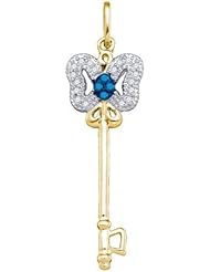 10KT Yellow Gold 0.10CT-Diamond KEY Pendant