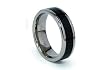 Titanium Ring High Polish with Black Carbon Fiber Inlay 8mm