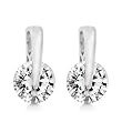 White Gold Rhodium Bonded Round Cut CZ Earrings