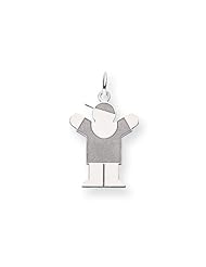 14k White Gold Kid Charm