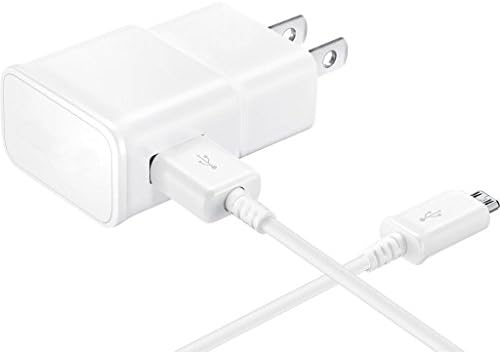 Marlwire 5ft Micro Charger Data Cable and Travel Wall Charger Set Competible with Galaxy Note 5 , Note 4, S3, S4, S6, S7 Edges + (White) SM4