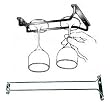 New, 16-Inch Long, Wine Glass Rack, Wire Hanging Rack, Wine Glass Hanging Rack, Wire Wine Glass Hanger Rack, Stemware Rack, Under Cabinet, Chrome Finish