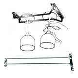 New, 16-Inch Long, Wine Glass Rack, Wire Hanging Rack, Wine Glass Hanging Rack, Wire Wine Glass Hanger Rack, Stemware Rack, Under Cabinet, Chrome Finish