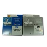 2 Pack Ink jet Black/Color Remanufactured Printer Cartridges Set for Lexmark 34 35 8C0034 18C0035 P6250 X2500 X3350 X5075 X5250 X5270 X5495 X8350 Z1300 Z1420