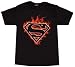 Search : Superman Flames Logo Black Tee T-Shirt