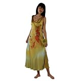 Long Nightgown -- Autumn in New England -- 100% Silk with Hand Painted Art