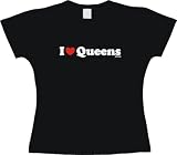 I Heart (Love) Queens Women's Tee Shirt XL-Light Blue Babydoll (petite fit)