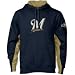 Majestic Milwaukee Brewers Navy Blue Pure V2 Hoody Sweatshirt