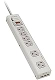 Belkin 6-Outlet Metal Surge Protector with 6-Foot Cable, F9H620-06-MTL