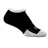 Thorlo Thin Cushion Micro-Mini Crew Tennis Socks with THOR?LON? and CoolMax? - Black/White - T1CCU