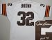 Jim Brown Autographed/Hand Signed Cleveland Browns M&N White Jersey with HOF 71 inscription