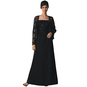 Beaded Lace Formal Evening Dress and Jacket - Mother of Bride & Groom Dress. Mothers Dress Gown. Womens Long Evening Gown by Sean Collection (7286)