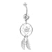Sterling Silver Clear Dream Catcher Belly Button Navel Ring