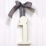 Wooden Hanging i: Pink Polka Dot Ribbon