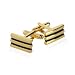 Produkt-Bild: 14 Karat Gold Stangen Manschettenkn&ouml;pfe mit schwarzem Emaillie-Overlay in Pr&auml;sentationsbox