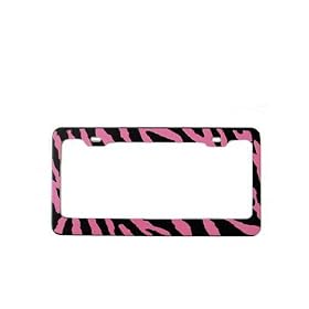 Buy Automotive License Plate Frame Metal - Zebra Pink now!