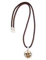 Bone and silk choker, Aged Immortal Smile - Artisan Crafted Skull Necklace