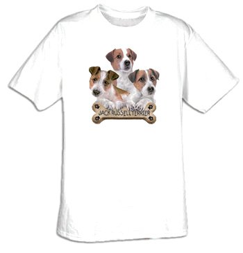 Jack Russell Puppies Bone Adult T-shirt Tee Shirt