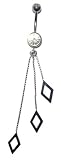 Stylized Diamond Shapes Belly Button Ring with Quality Materials