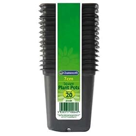 7cm Square plant pots - 20 Pack