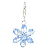 Oscaro Charms 925 Sterling Silver Flower Light Azore CZ Clip on Charm for Thomas Sabo style bracelets and necklaces