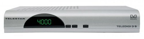 TELESTAR 1 Teilnehmer Sat-Set mit 45cm ALURAPID Offsetspiegel, rot, 1 SKYTWIN-LNB und 1 Receiver TELEDIGI 3S