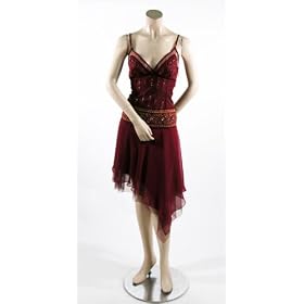 BCBG BORDEAUX TULLE&SILK SEQUINS DRESS GOWN NEW L