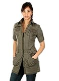 Womens Spread Collar Military Style Shirt