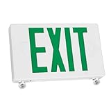 TCP 20685 2 LED Adjustable Exit/Emergency Combo, Green Letters with White Housing