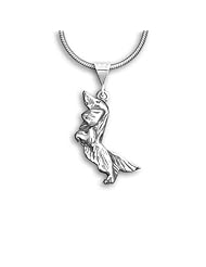 Sterling Silver Long Haired Dachshund Pendant by The Magic Zoo