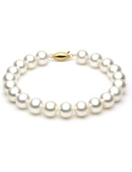 14KT White Gold Beautiful 8.0-8.5mm Round White Freshwater Pearls make up this Stunning Bracelet.