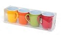 Quest Rainbow Melamine Mugs (Set of 4, mixed colours,10cm H)