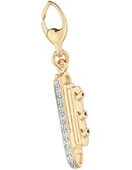 Gold over silver 0.10ct TDW Diamond Cruise Ship (Charm)