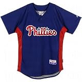 Majestic MLB Adult Cool Base Practice Jerseys - Philadelphia Phillies(Royal)