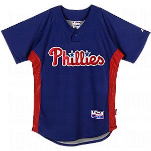 Majestic MLB Adult Cool Base Practice Jerseys - Philadelphia Phillies(Royal)
