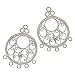Sterling Silver Filigree Hoop Chandelier Earrings 29mm