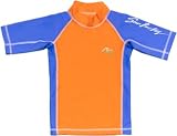  : Short Sleeve Rash Guard for Boys - Orange/Royal Blue